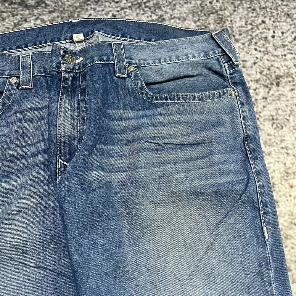 True Religion Jeans Mens 44x34 Blue Denim Straight Fit‎ Y2K Grunge